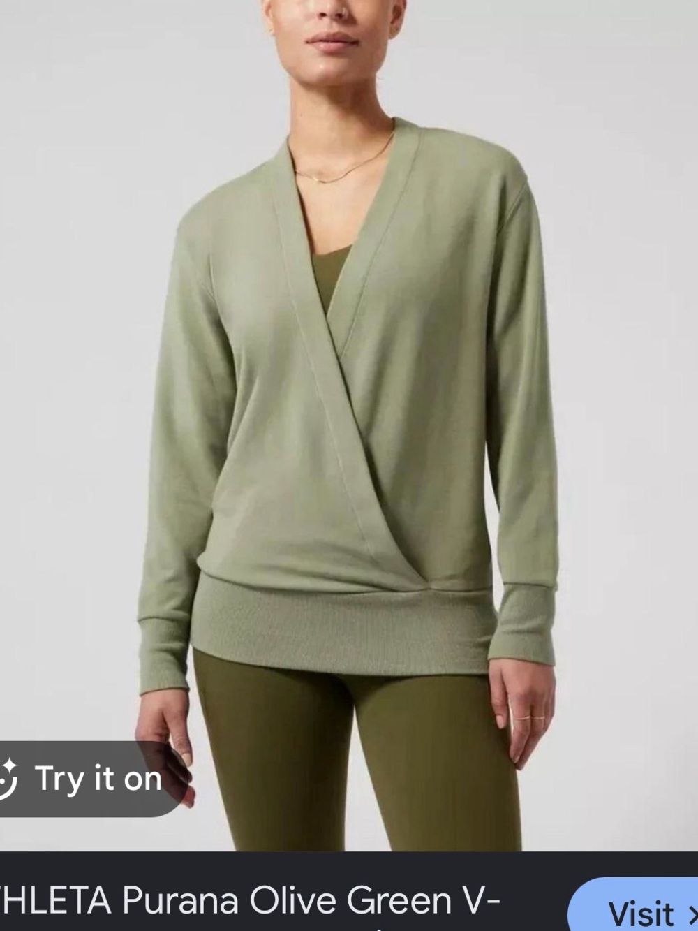 ATHLETA Purana V-Neck Wrap Sweater Shirt size Medium